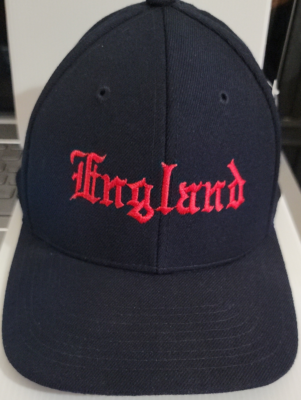 Black Cap with Red England Embroidery